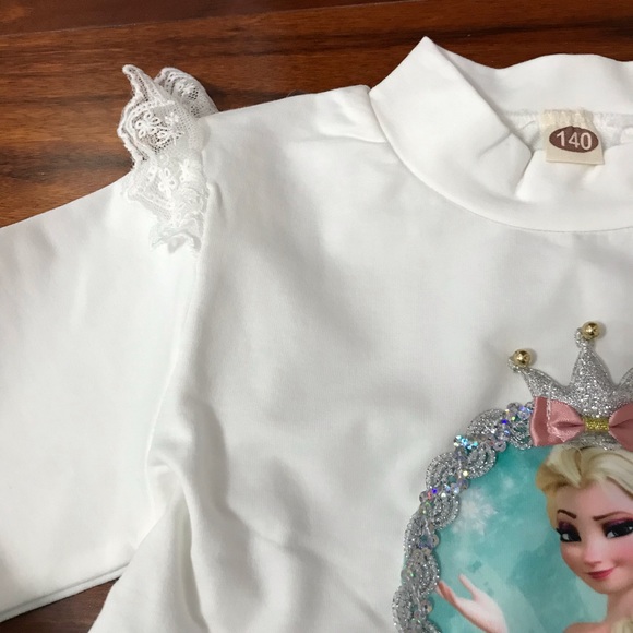 Elsa Long Sleeve Blue Sparkly Cute Dress - Picture 8 of 8